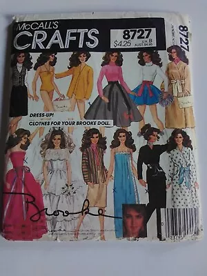 Vintage McCall's Crafts Pattern 8727 Clothes For Your Brooke Doll  1983 • $5