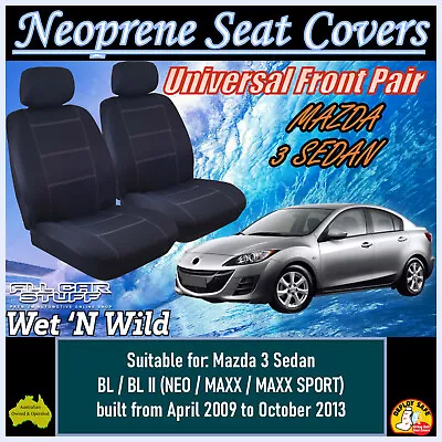 Neoprene Front Seat Covers Suitable For Mazda 3 Sedan BL From 04/2009 To 10/2013 • $89.99