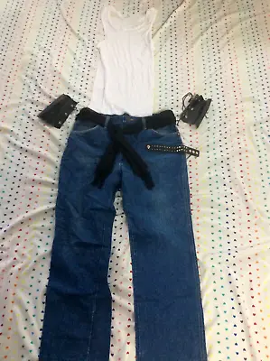 $59.99 • Buy Queen Freddie Mercury Halloween Cosplay Costume Men's 34 WRANGLER Jeans Armbands