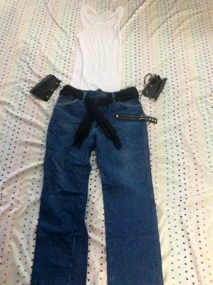 $59.99 • Buy Queen Freddie Mercury Halloween Cosplay Costume Men's 34 WRANGLER Jeans Armbands
