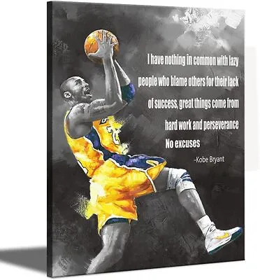 Kobe Bryant Canvas Wall Art Motivational Kobe Inspirational Quote Print Poster • $14.90