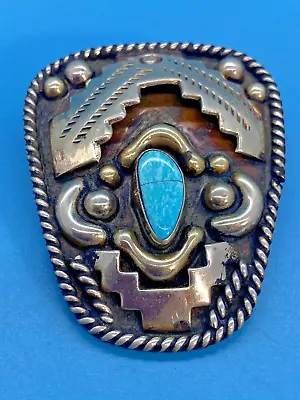 Stamped Alpaca Mexico Bolo Tie  Nickel Silver  Turquoise Stone  Is Cracked VTG • $29.95