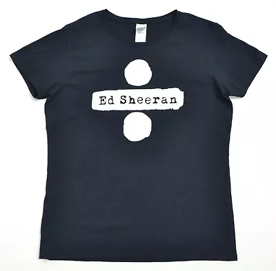 Womens Black And White Ed Sheeran Divide T Shirt Size Large - Gildan • $17.50