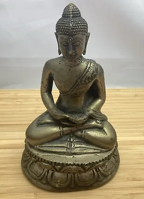 Vintage /Antique? Brass / Bronze? Buddha Statue Chinese Sino-Tibetan • $59.95