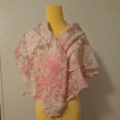 Levis Abstract Pink Ivory  Print Square Scarf 40  X 40   • $18