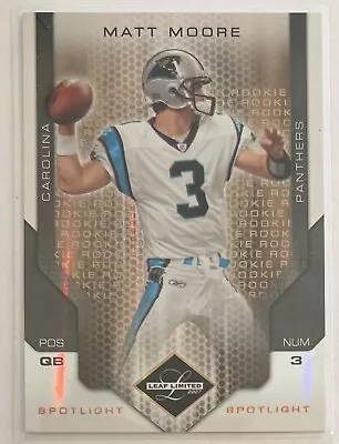 Matt Moore 2007 Leaf Limited Bronze Spotlight RC Jersey # 3/32 Carolina Panthers • $11.99