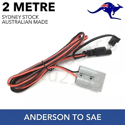 SAE Bullet Connector To Anderson Plug Power Cable Battery Charging Cable 2m • $24.95