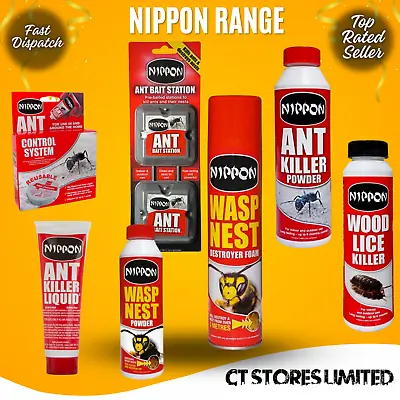 Nippon Ant Killer Traps Liquid Powder Bait Stations Wasp Insect Nests • £11.45