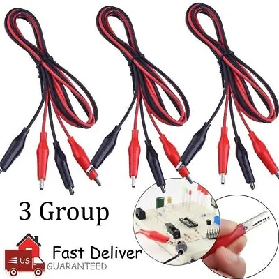 $6.99 • Buy 6PCS Double Ended Crocodile Alligator Clip Electric Test Cable Connector Wire US