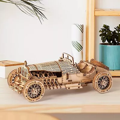 ROKR DIY 3D Wooden Puzzle Game Assembly Toy Xmas Gift Model Kit-Grand Prix Car • £20.99