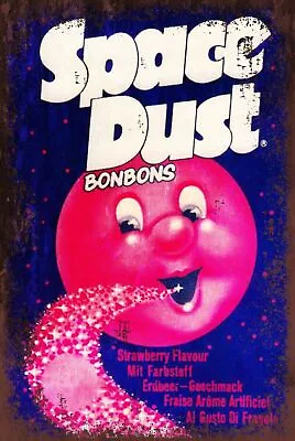 £3.49 • Buy Strawberry Space Dust Aged Look Advert Vintage Style Metal Sign, Bonbons, Sweet