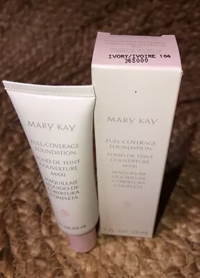 Mary Kay Full Coverage Foundation Ivory 104 #365000 1 Fl. Oz. NIB Normal To Dry • $17