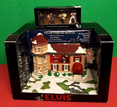 Elvis Presley Heartbreak Hotel Christmas Porcelain Display LED Light-Up & Music • $59.95