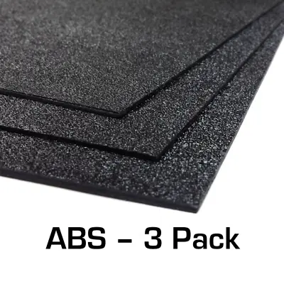 ABS Plastic Sheet 3-pack 12  X 24  X 0.0625  (1/16 ) 3 Pack - Black Haircell • $22.99