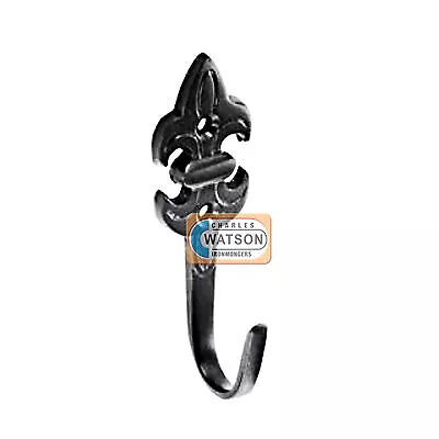 £5.33 • Buy Antique Black Fleur De Lys Single Hook Curtain Tieback - Traditional Style 75mm 