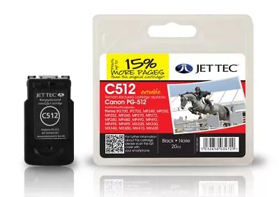 PG-512 Black High Capacity Remanufactured Ink Cartridge C512 PG512 • £19.98