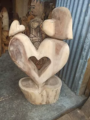 £260 • Buy Chainsaw Carving Abstract  Sussex Elm Wood Hearts Garden  Sculpture Art Statue