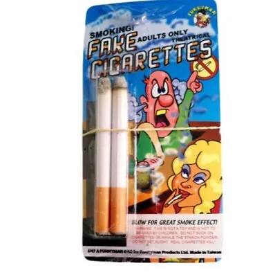 Fake Cigarette Lit Fags Joke Prank Funny Party Novelty Magic Trick 2 Two Pack • £4.49