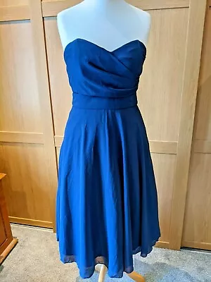 £14.95 • Buy TFNC London Strapless Occasion Dress Size 10 Navy Blue Party BRAND NEW