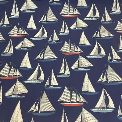 £10.29 • Buy Fryetts Ocean Yacht Navy Blue Cotton PVC WIPE CLEAN Tablecloth Oilcloth