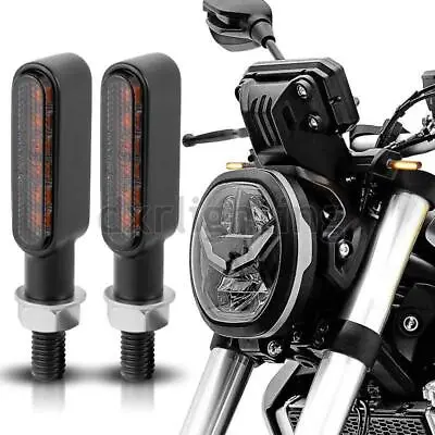LED Motorcycle Mini Turn Signal Amber Light Blinker Smoke For Cafe Racer Bobber • $13.48