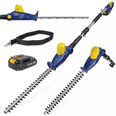 18V Cordless Hedge Trimmer Electric Garden Hedge Cutter Long Reach Telescopic • £69.95