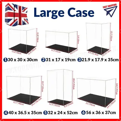 Large Acrylic Display Case Dustproof Box Perspex Clear Collectibles Model UK • £29.99