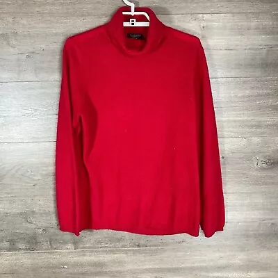 Charter Club Luxury Women’s Large 100% Cashmere Sweater Turtleneck Red Long Slv • $24.99