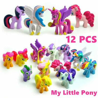 2  My Little Pony Action Figures Cake Toppers Set Of Girl Toy Decorations 12 PCS • £8.79