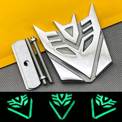 Chrome Metal Self-luminous Transformers Decepticon Grille Emblem Car Grill Badge • $16.99
