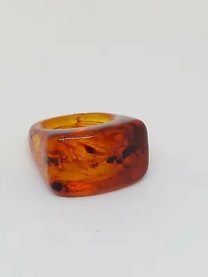 Vintage Root Beer Apple Juice Marbled Lucite Ring Size 6 • $24