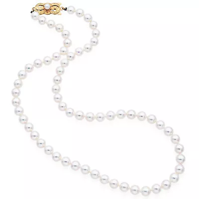 Mikimoto 18K Yellow Gold Pearl Beaded Strand Necklace 16 Inches • $1795