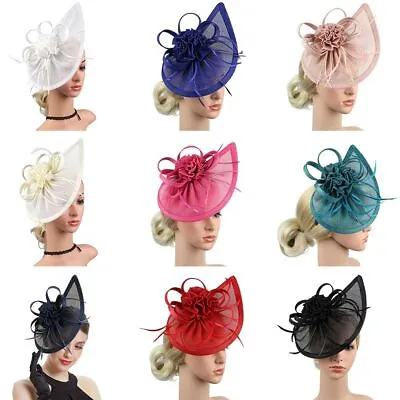 $23.96 • Buy Women Wedding Hair Accessories Fascinator Hat Mesh Headband Tea Party Hair Clip