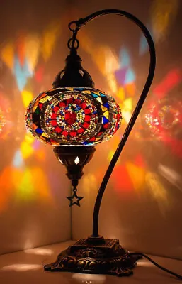 Turkish Moroccan Mosaic Colorful Swan Table Bedside Mood Lamp Lampshade Multi  • $59.80