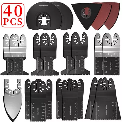 40Pcs/Set Oscillating Saw Blade Multi Tool Blades Wood Metal Cutter Universal UK • £13.99
