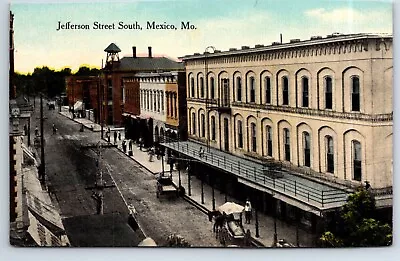 Postcard Missouri Mexico South Jefferson Street Posted 1929 Horse Drawn • $20