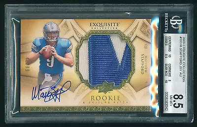 2009 UD Exquisite Collection Matthew Stafford RC RPA Patch Auto 47/99 BGS 8.5 • $1000