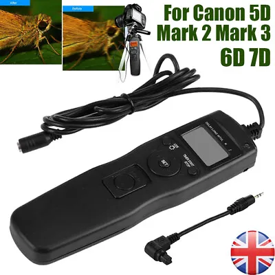 Intervalometer Timer Remote Control For Canon 7D 6D 5D 50D 40D 30D Mark II UK • £16.99