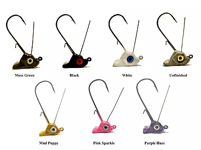 3pk Bass Stand Up Ned Jig Heads 3D Eyes Mustad Hook 1/8-1/4oz Pick Color & Size • $5.50