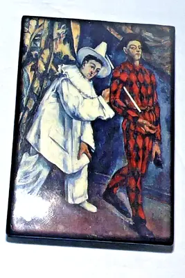Made In Russia Vtg Trinket Box Cezanne Pierrot Harlequin Pushkin Museum Fine Art • $12