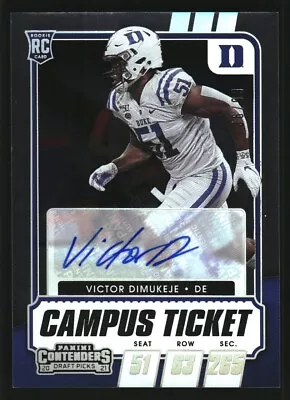 2021 Panini Contenders Draft Picks Victor Dimukeje Rookie Auto RC /99 #317 • $5.24