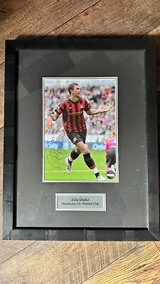 Edin Dzeko Signed And Framed Manchester City Photo With COA  • £93.49