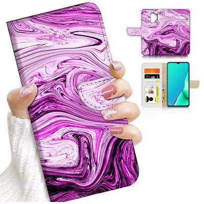 ( For Samsung S9 ) Wallet Flip Case Cover PB24309 Purple Abstract • $12.99