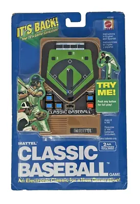 Mattel Classic Baseball Handheld Electronic Game MLB 2002 43386 New Sealed • $85