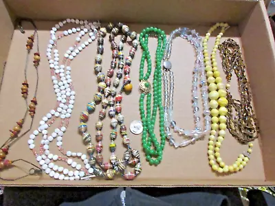 Vintage Lot Of 7 Multi-strand Necklaces2 Glass • $10