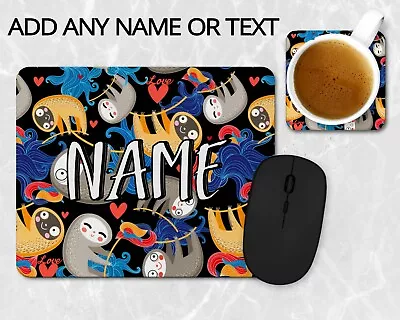 Sloth Mouse Pad Mat - Personalised • $11.45