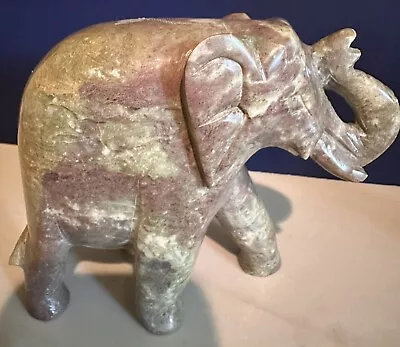 Marble/Alabaster Elephant Hand Carved. Country Of Origin Probably India. Mint. • $29.95