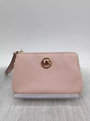 NWT Michael Kors Fulton Light Pink Pebble Leather Wristlet Wallet Handbag Purse • $34.99