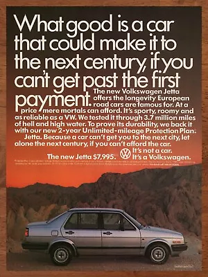 1984 Volkswagen Jetta Vintage Print Ad/Poster Retro 80s Car Man Cave Wall Art • $14.99