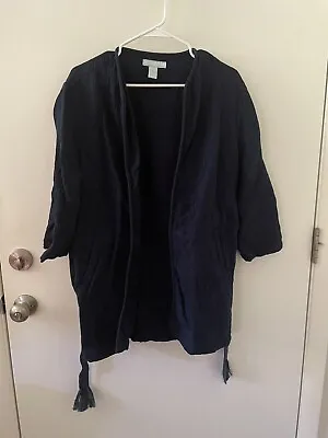 WINTER SALE OBO Women's H&M Jacquard Kimono Belted Coat Size XS - Color: Navy • $5